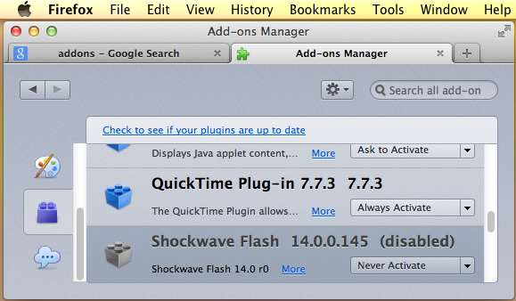flash player for firefox on mac